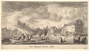 Der Stapellauf eines Schiffes, 17. Jahrhundert