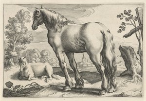 Landschaft mit zwei Pferden