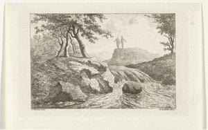 Landschaft mit Wasserfall