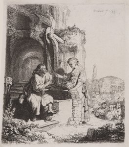 Christus und die Frau von Samaria: Unter Ruinen von Rembrandt van Rijn