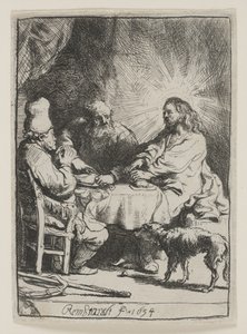 Christus in Emmaus: Die kleinere Platte von Rembrandt van Rijn