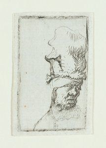 Kopf eines Mannes mit hoher Mütze