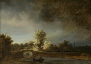 Landschaft mit einer Steinbrücke, ca. 1638 von Rembrandt van Rijn