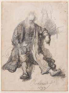 Alter Mann sitzt (Der betrunkene Lot?), ca. 1630-1633