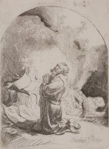 St. Hieronymus betet: Gewölbter Druck