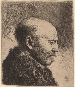 Ein glatzköpfiger Mann im Profil (Der Vater des Künstlers?)