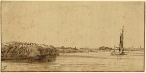 Ein Segelboot auf einer weiten Wasserfläche, c.1650