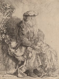 Abraham streichelt Isaak, ca. 1637 von Rembrandt van Rijn