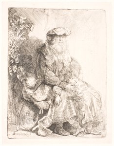 Abraham streichelt Isaak