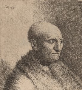 Kahlköpfiger Mann in einem Pelzmantel (ca. 1630)