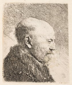 Glatzköpfiger Mann im Profil (Rembrandts Vater?)