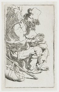 Bettler wärmt seine Hände von Rembrandt van Rijn