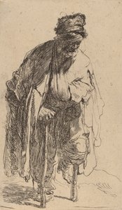 Bettler mit Holzbein