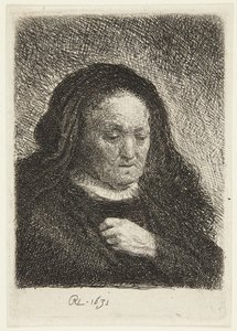 Büste von Rembrandts Mutter von Rembrandt van Rijn