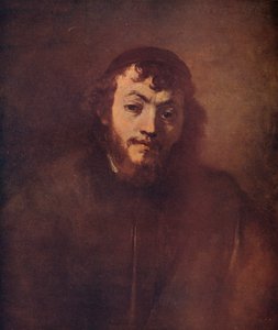 Büste eines bärtigen jungen Mannes mit Schädelkappe, 1663