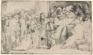 Christus im Streit mit den Gelehrten: eine Skizze von Rembrandt van Rijn