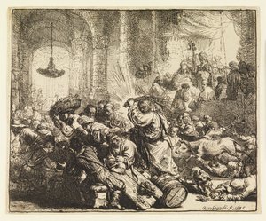 Christus vertreibt die Geldwechsler aus dem Tempel von Rembrandt van Rijn