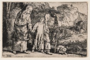 Christus kehrt mit seinen Eltern aus dem Tempel zurück von Rembrandt van Rijn