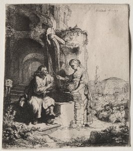 Christus und die Frau von Samaria unter Ruinen, 1634