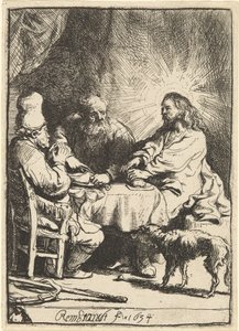 Christus in Emmaus: die kleinere Platte von Rembrandt van Rijn