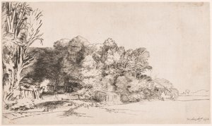 Baumgruppe mit Aussicht von Rembrandt van Rijn