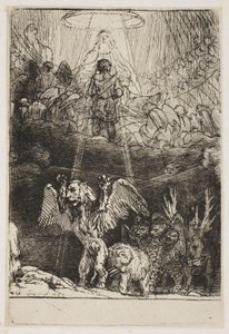 Daniels Vision von vier Bestien von Rembrandt van Rijn