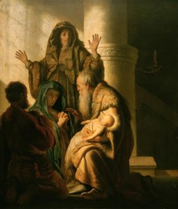 Hanna und Simeon im Tempel von Rembrandt van Rijn
