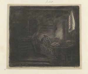 Hieronymus in einem dunklen Studierzimmer