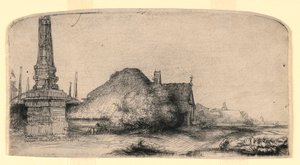 Landschaft mit einem Obelisken