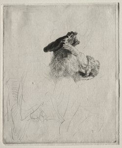 Alter Mann, der seine Augen mit der Hand abschirmt, um 1639 von Rembrandt van Rijn