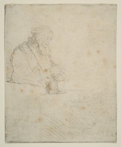 Alter Mann in Meditation, auf ein Buch gelehnt, ca. 1645