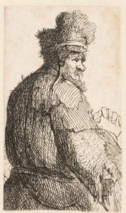 Alter Mann von hinten gesehen: Profil nach rechts: Halbfigur von Rembrandt van Rijn