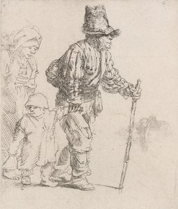 Bauernfamilie auf der Wanderung