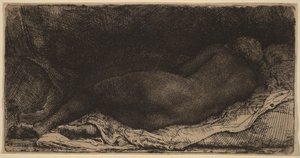 Liegender weiblicher Akt von Rembrandt van Rijn