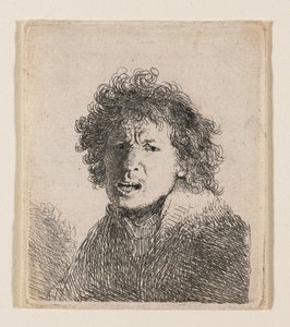 Selbstporträt als ob schreiend von Rembrandt van Rijn