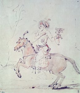 Shah Jehan mit Falke zu Pferd