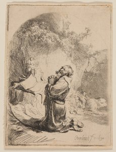 Der heilige Hieronymus beim Gebet: Bogenförmig