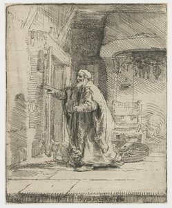Die Blindheit von Tobit: die größere Platte von Rembrandt van Rijn