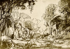 Tobias zerlegt den Fisch von Rembrandt van Rijn