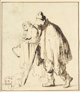 Vagabundenpaar mit einem Hund