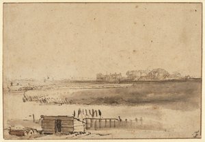 Ansicht von Houtewael in der Nähe des Sint Anthoniespoort [recto] von Rembrandt van Rijn