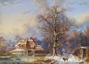 Dorf im Winter von Remigius Adrianus Haanen