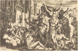Die Eroberung der Unwissenheit von René Boyvin after Rosso Fiorentino