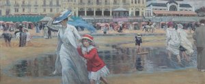 Der Strand von Cabourg, ca. 1910 von René François Xavier Prinet