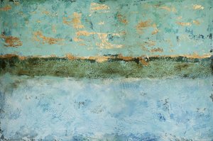 Texturierte goldene Horizont von Renate Holzner