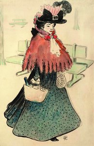 Die schöne Jüdin geht einkaufen. Le Rire Magazin, 1896 von Rene Georges Hermann Paul