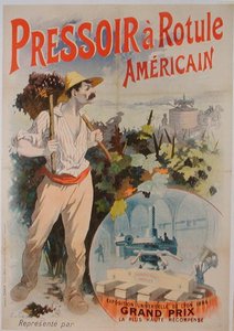 Plakat zur Werbung für eine amerikanische Weinpresse, ausgestellt auf der Exposition Universelle de Lyon von Rene Pean