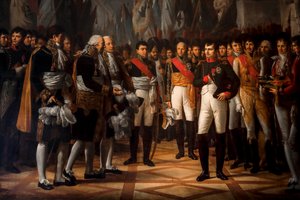 Napoleon empfängt die Senatsabgeordneten im Königspalast in Berlin