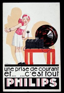 Werbung für das Radiogerät Philips, ca. 1930 von Rene Vincent