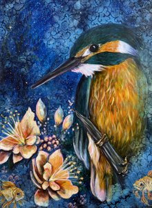 Mystischer Eisvogel Blüte von Renee Machan Cottagecore Artist